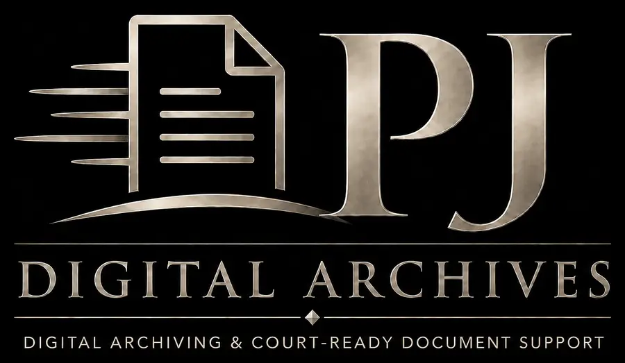 PJ Digital Archives — Digital Archiving and Court-Ready Document Support